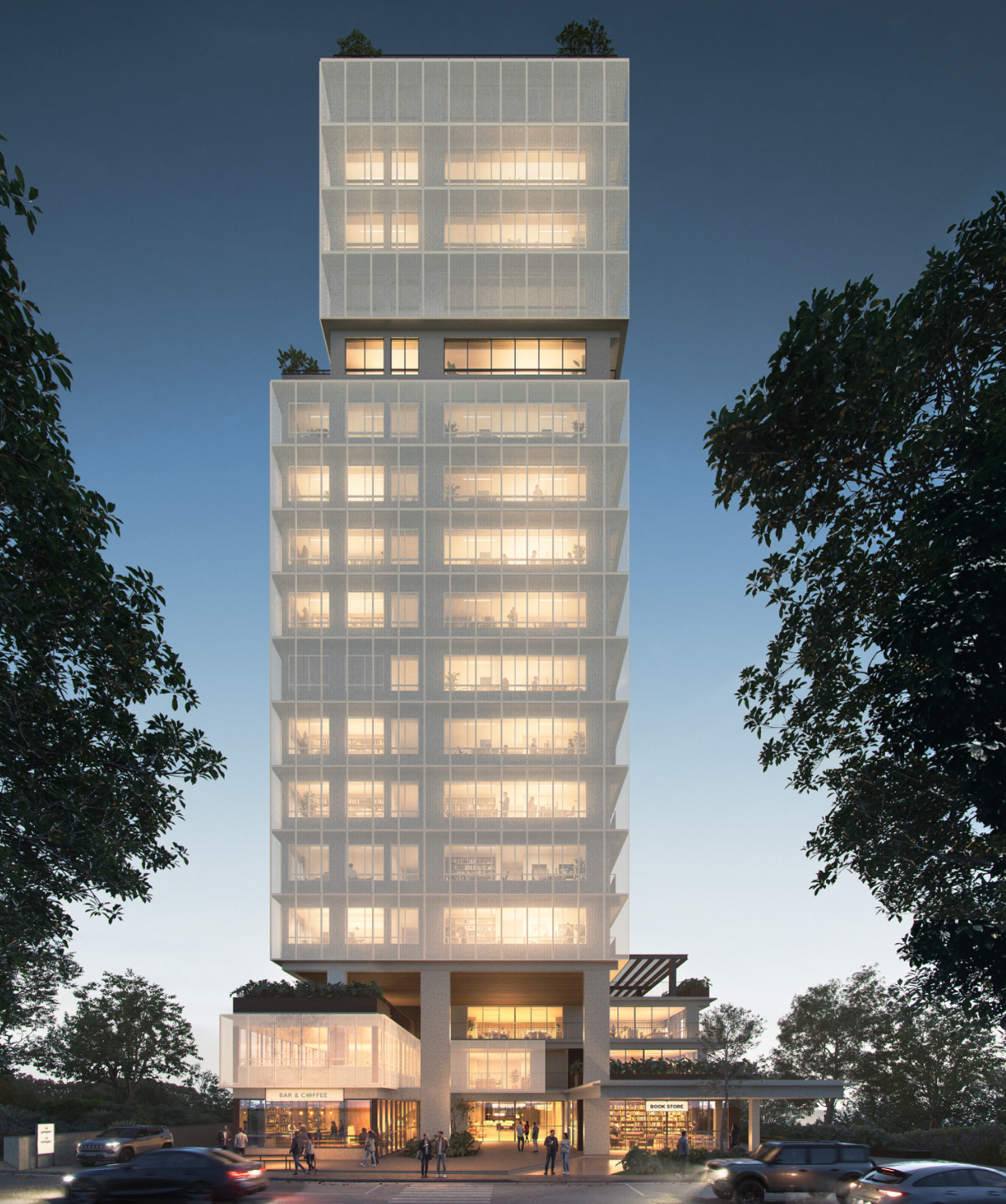 Loro Corporate — Perspectiva corredor e circulacao